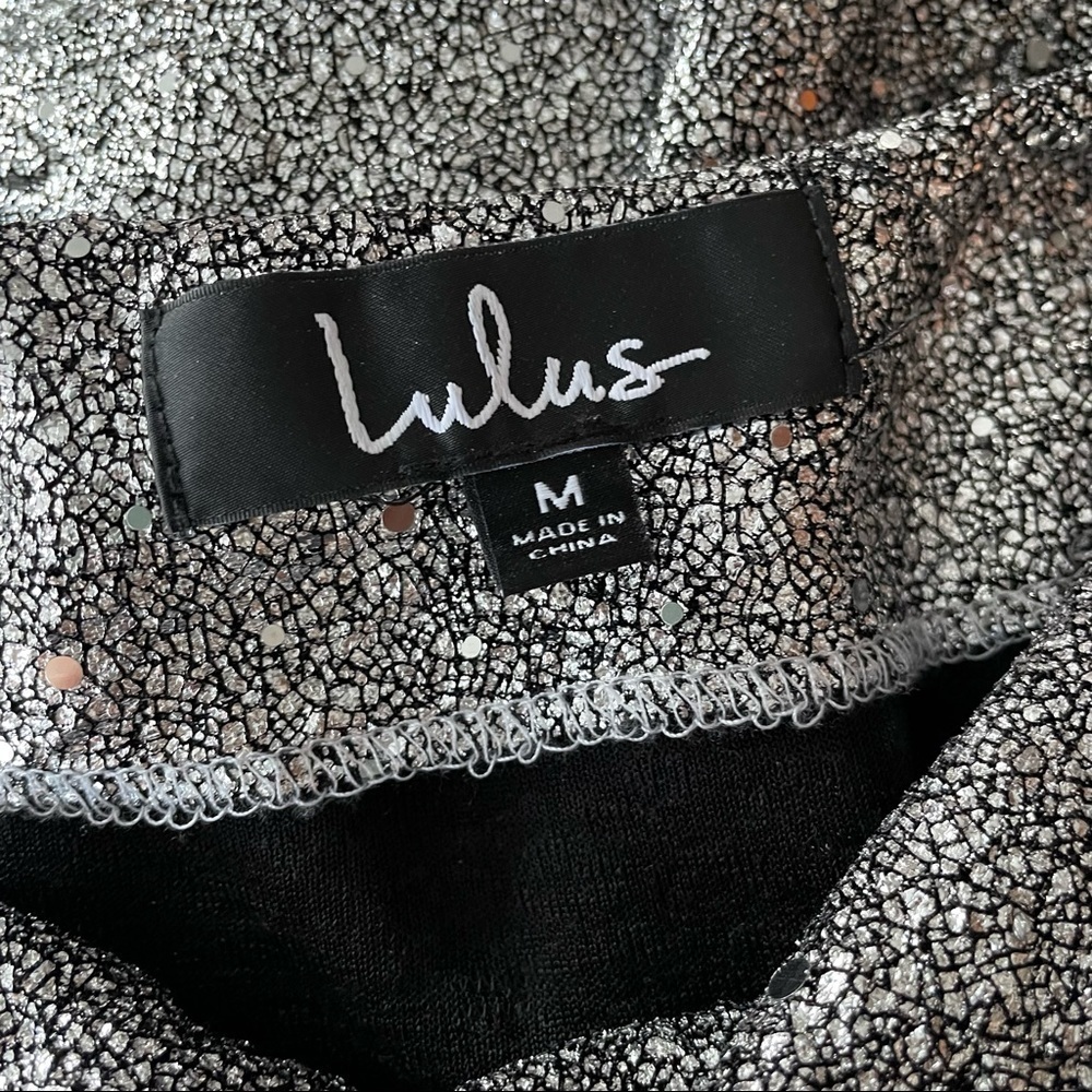Lulu’s Lulus Rhapsody Silver Sequins Mini Dress Metallic Medium - Picture 3 of 13